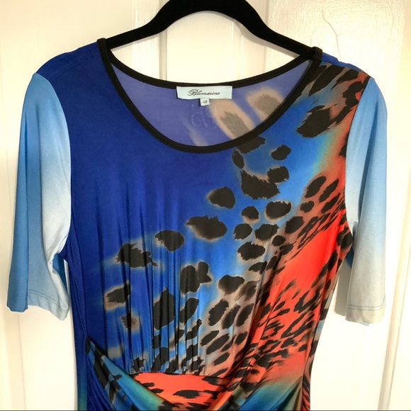 Blumarine Tiger Print Faux Wrap Dress - Picture 2 of 5